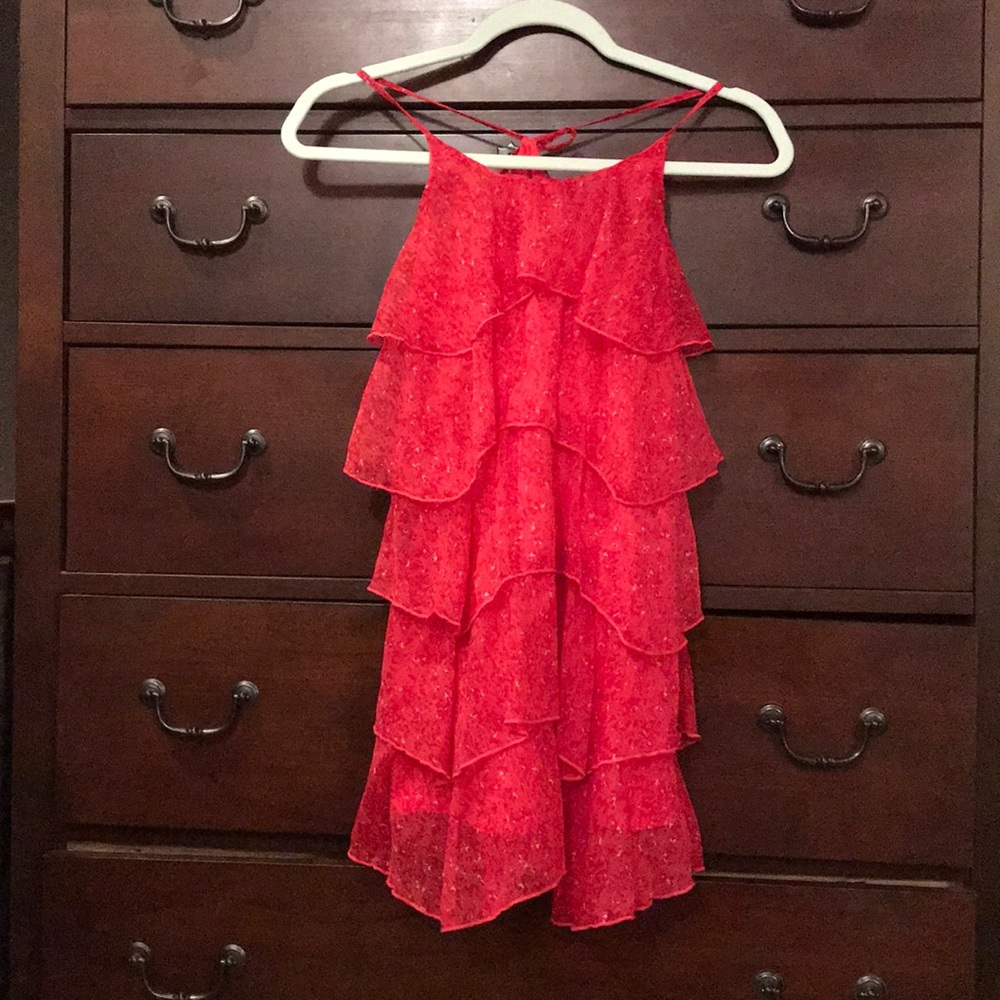 Coral layered dress